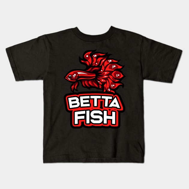 Betta Fish Aquarium Lover Gift Ideas Kids T-Shirt by Foxxy Merch